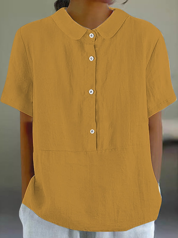 Casual Lapel Solid Color Ladies Top