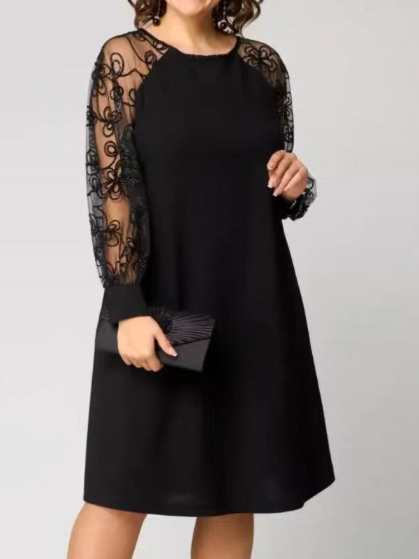 Temperament Splicing Lace Beautiful Ladies Dress