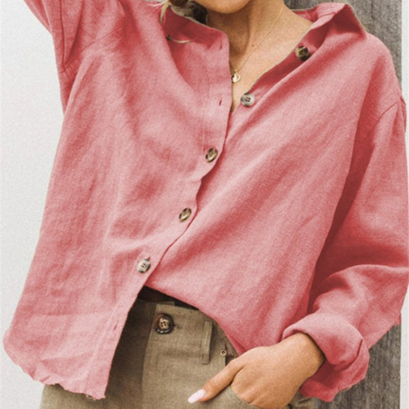 Versatile Chic Lapel Ladies Top