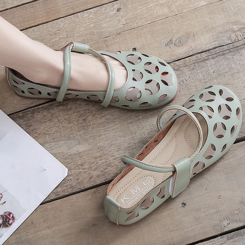 Hollow Lace-Up Soft-Soled Women's Shoes