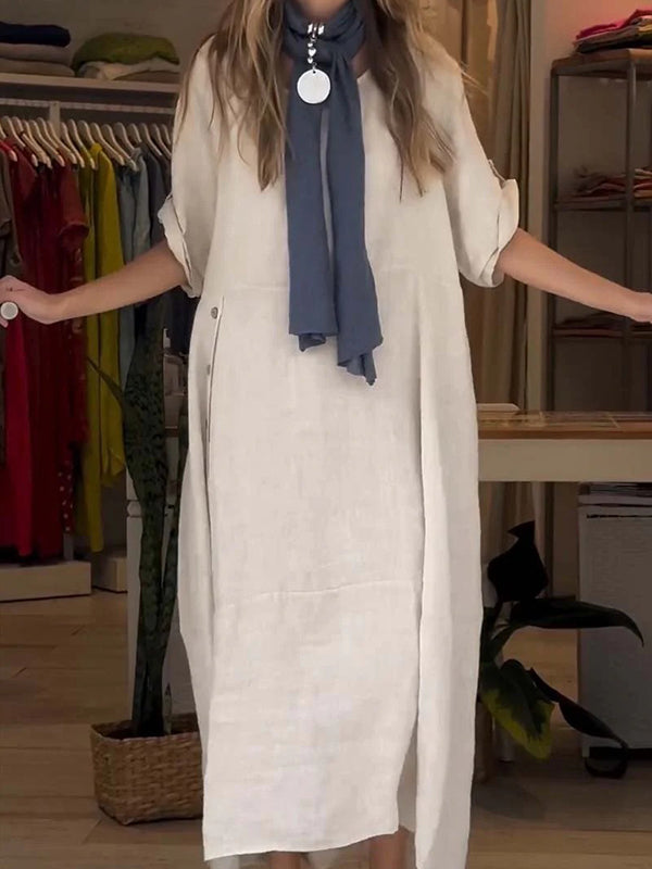 Outdoor Leisure Side Button Ladies Dress