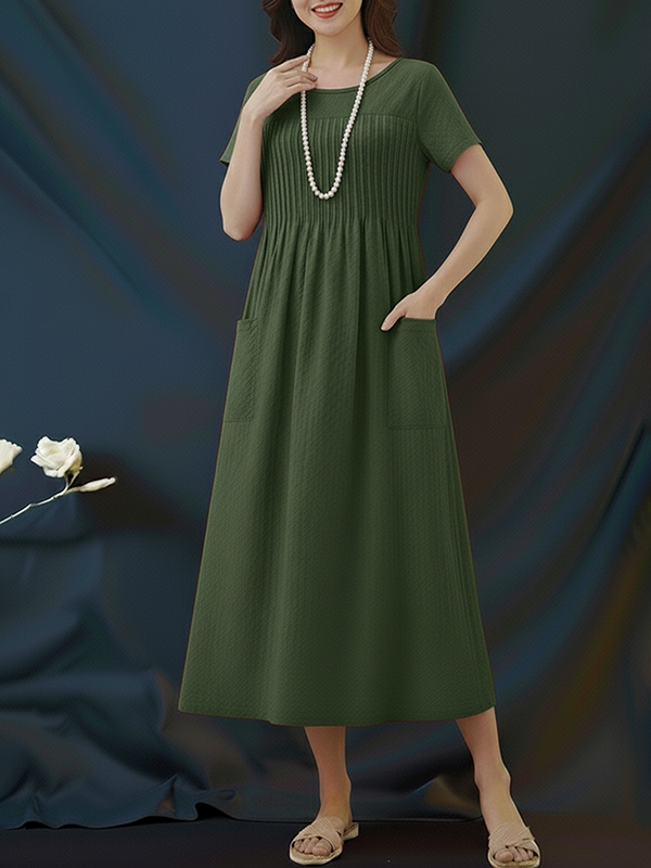Elegant Pleated Women's Beautiful Dress