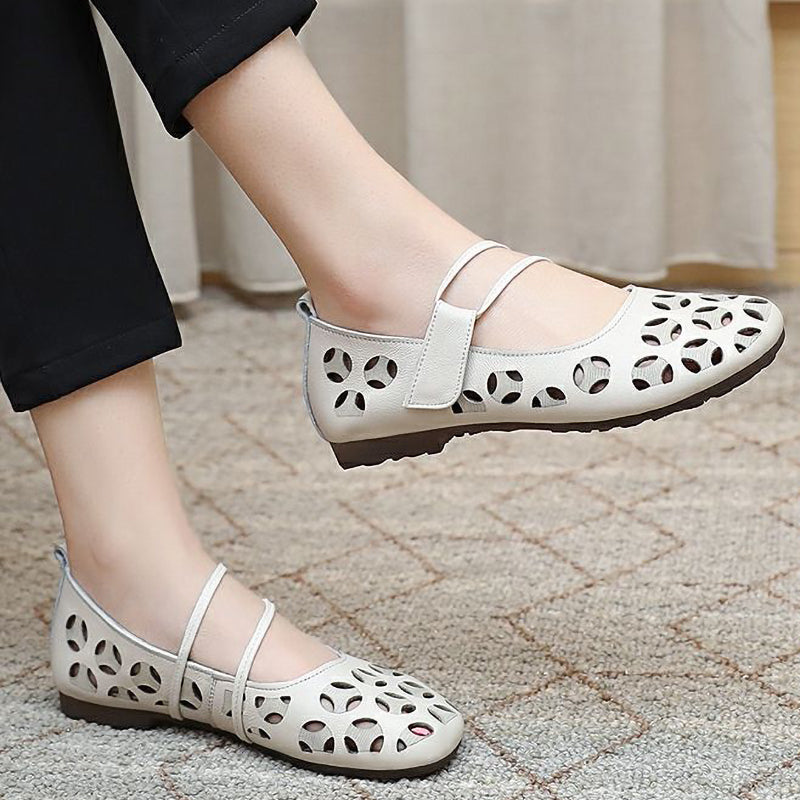 Hollow Lace-Up Soft-Soled Women's Shoes
