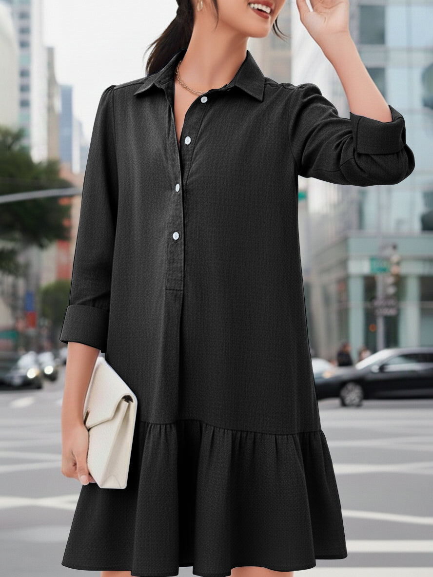 Versatile Hem Ruffled Elegant Women's Dress