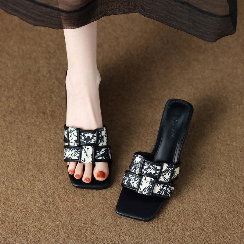 New Beautiful Retro Wedge Leather High Heels