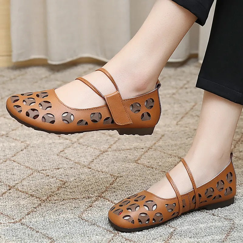 Hollow Lace-Up Soft-Soled Women's Shoes
