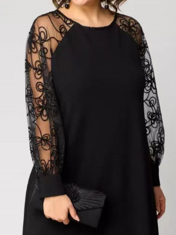 Temperament Splicing Lace Beautiful Ladies Dress