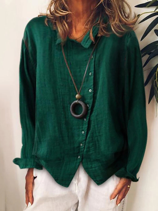 Women's Cotton And Linen Casual Long Shirt