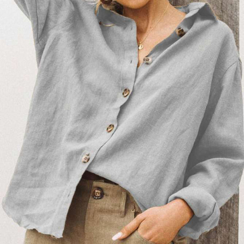 Versatile Chic Lapel Ladies Top