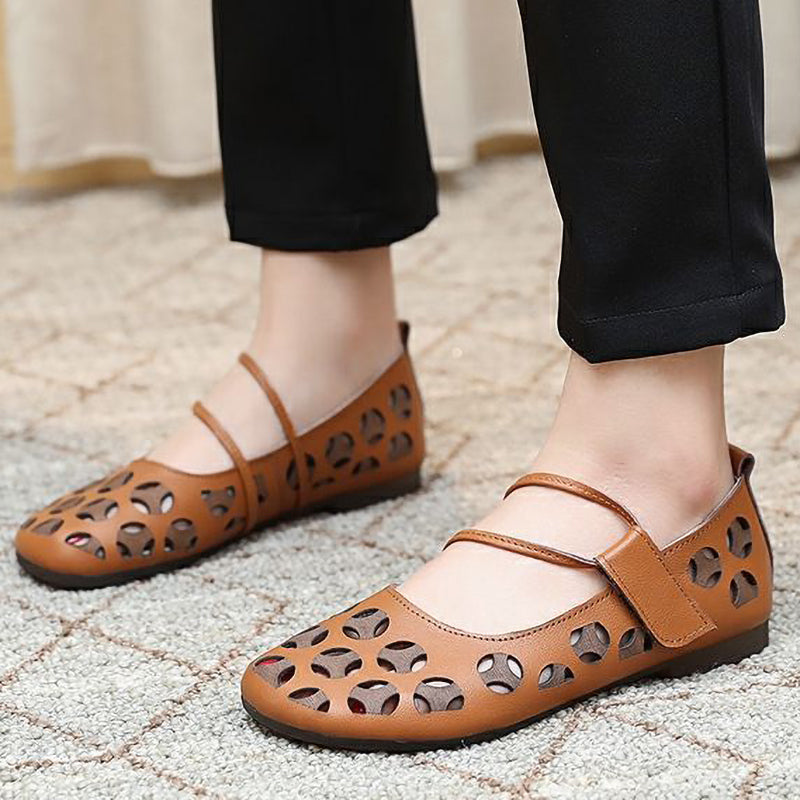 Hollow Lace-Up Soft-Soled Women's Shoes
