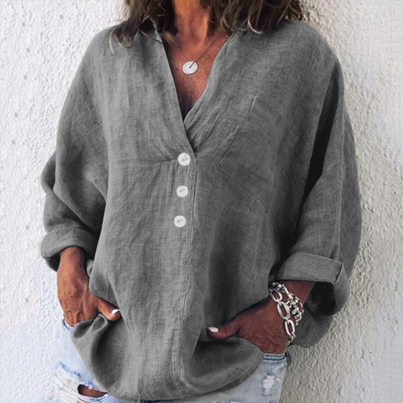 Stylish Simple Button Up Women's Tops