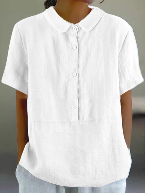 Casual Lapel Solid Color Ladies Top