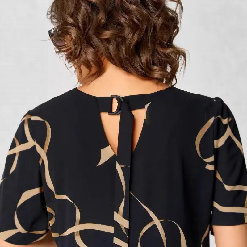 New Unique Design Ripple Print Ladies Dress