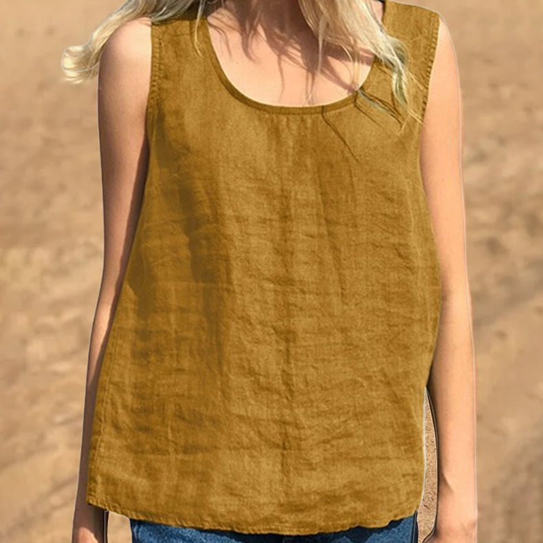 Casual Sleeveless Solid Color Top