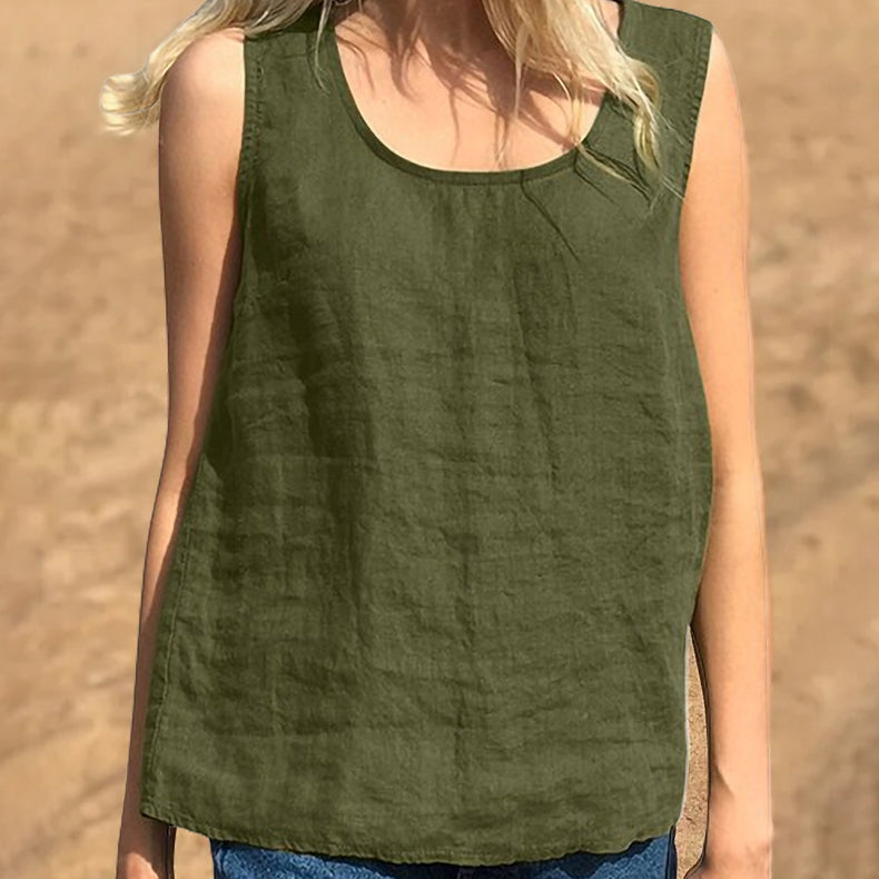 Casual Sleeveless Solid Color Top