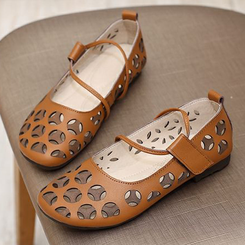 Hollow Lace-Up Soft-Soled Women's Shoes