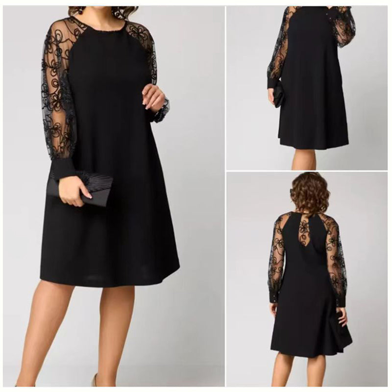 Temperament Splicing Lace Beautiful Ladies Dress