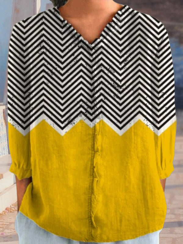 New Yellow Stripe Print Women's Top and Dress