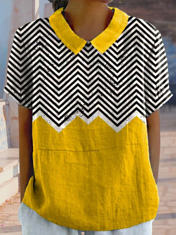 New Yellow Stripe Print Women's Top and Dress