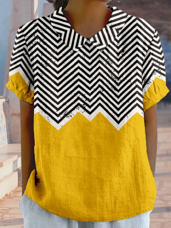 New Yellow Stripe Print Women's Top and Dress