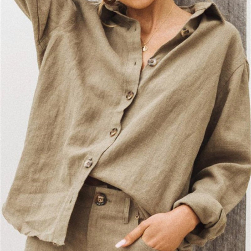 Versatile Chic Lapel Ladies Top