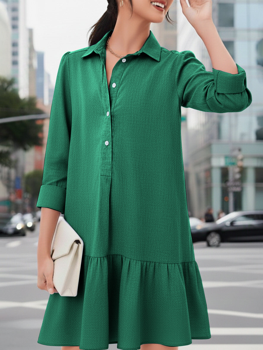 Versatile Hem Ruffled Elegant Women's Dress
