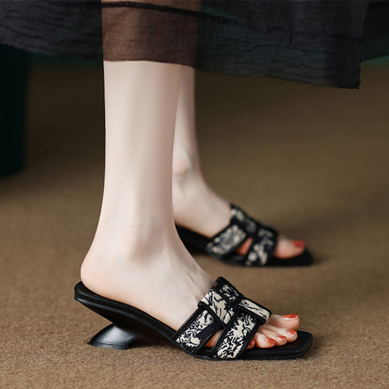 New Beautiful Retro Wedge Leather High Heels