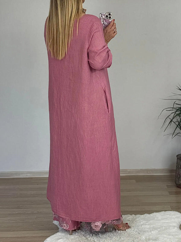 Fashion Irregular Top Wide-Leg Pants Pocket Two-Piece Set