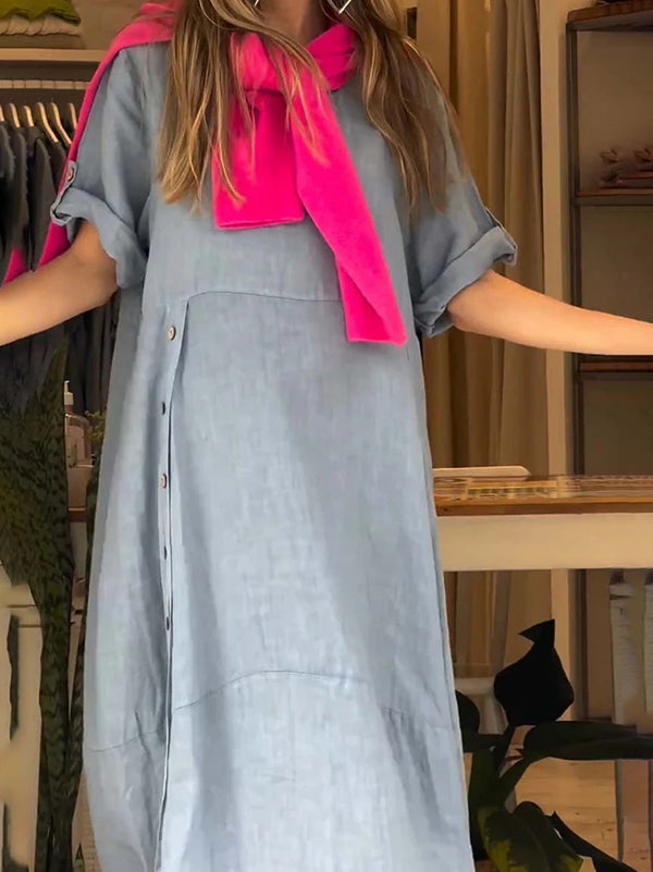 Outdoor Leisure Side Button Ladies Dress