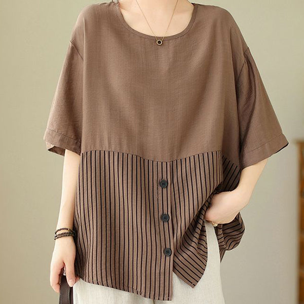 New Fashion Striped Splicing Top