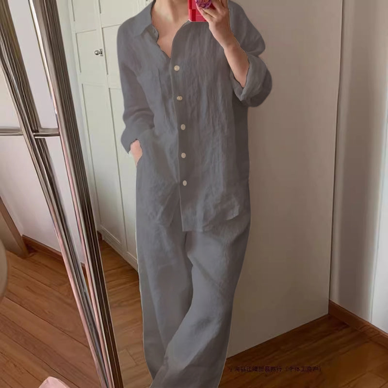 Beautiful Casual Buttoned Women'S Two-Piece Set