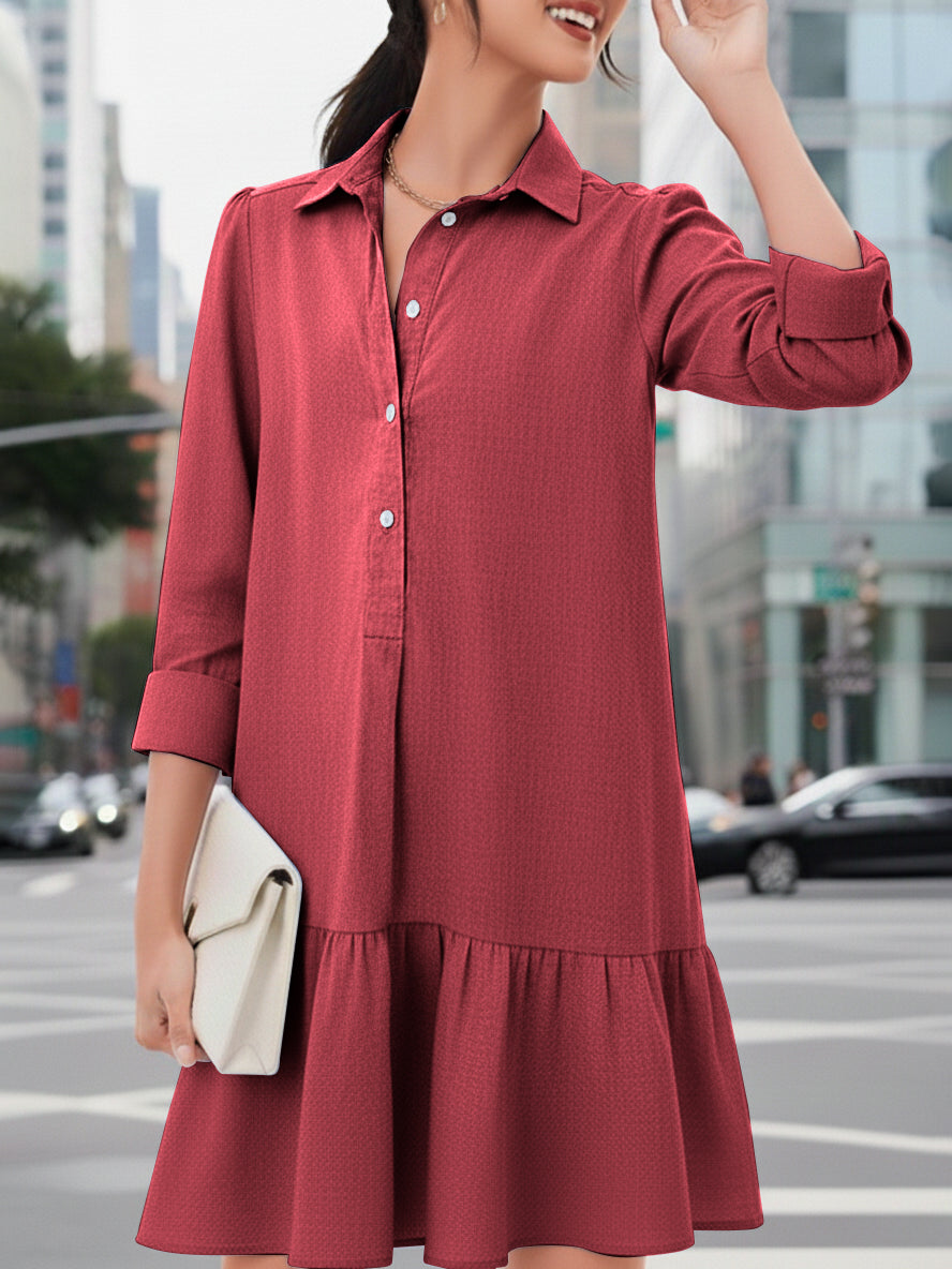Versatile Hem Ruffled Elegant Women's Dress