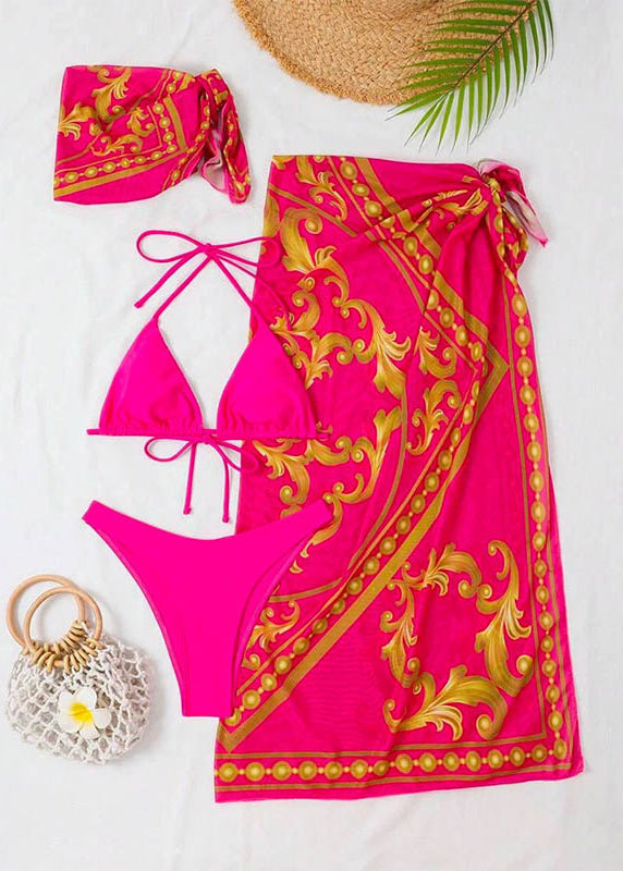 Beach Weekend Graphic Print Tie Swimsuit