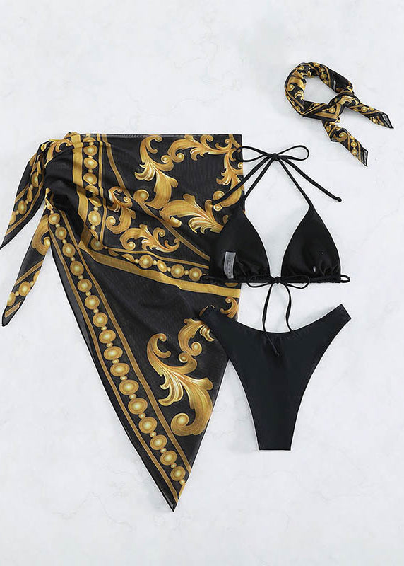 Beach Weekend Graphic Print Tie Swimsuit