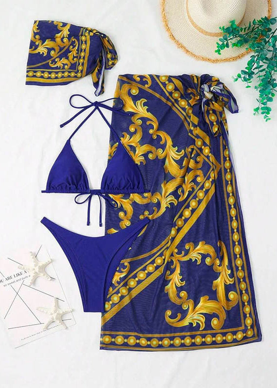 Beach Weekend Graphic Print Tie Swimsuit