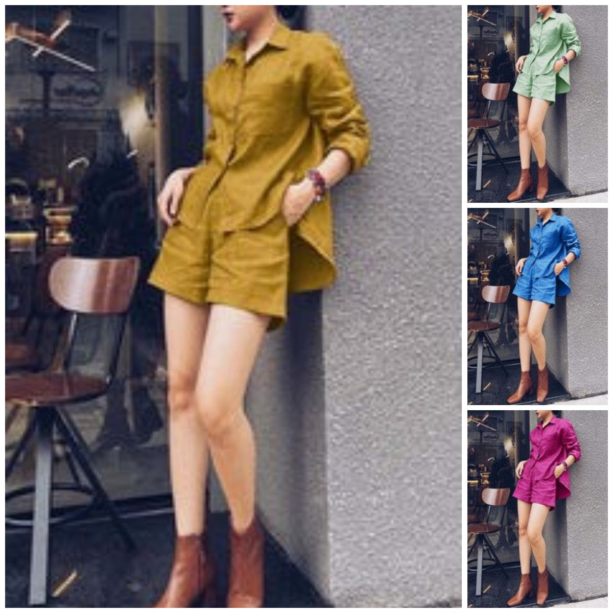 Summertime Retreat Button Front Pocket Two-Piece Set