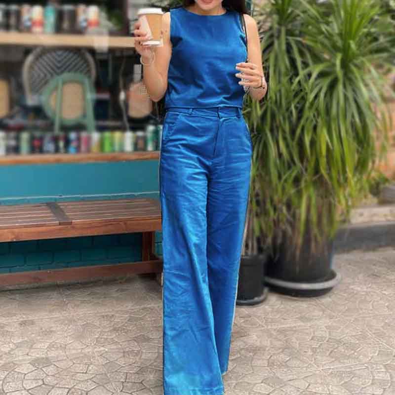 2023 New Fashion Sleeveless Casual 2-Piece Suit