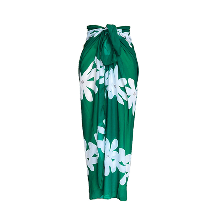3D Flower Cut out One Piece Swimsuit and Sarong