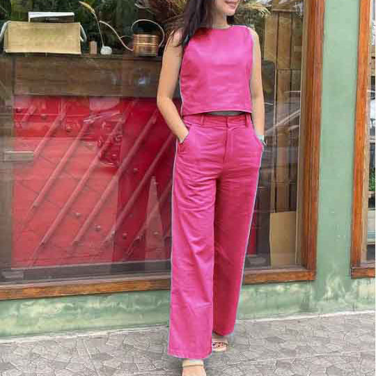 Stylish Sleeveless Casual 2-Piece Suit