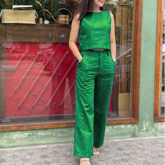Stylish Sleeveless Casual 2-Piece Suit