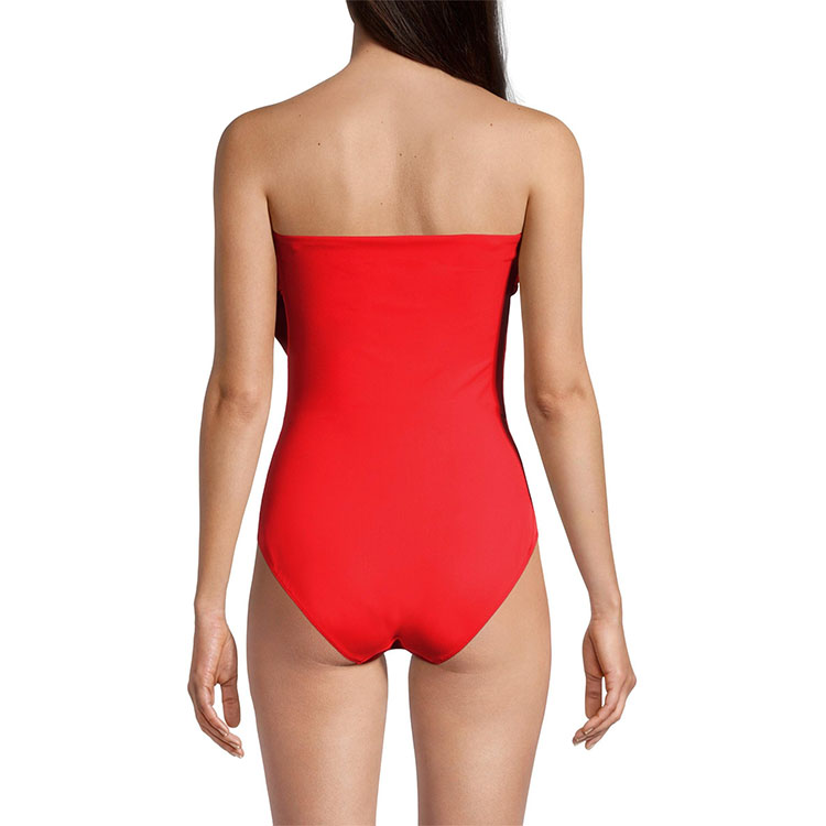 3D Flower Red One Piece Swimsuit and Sarong