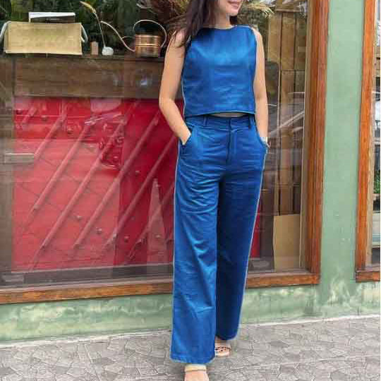 Stylish Sleeveless Casual 2-Piece Suit