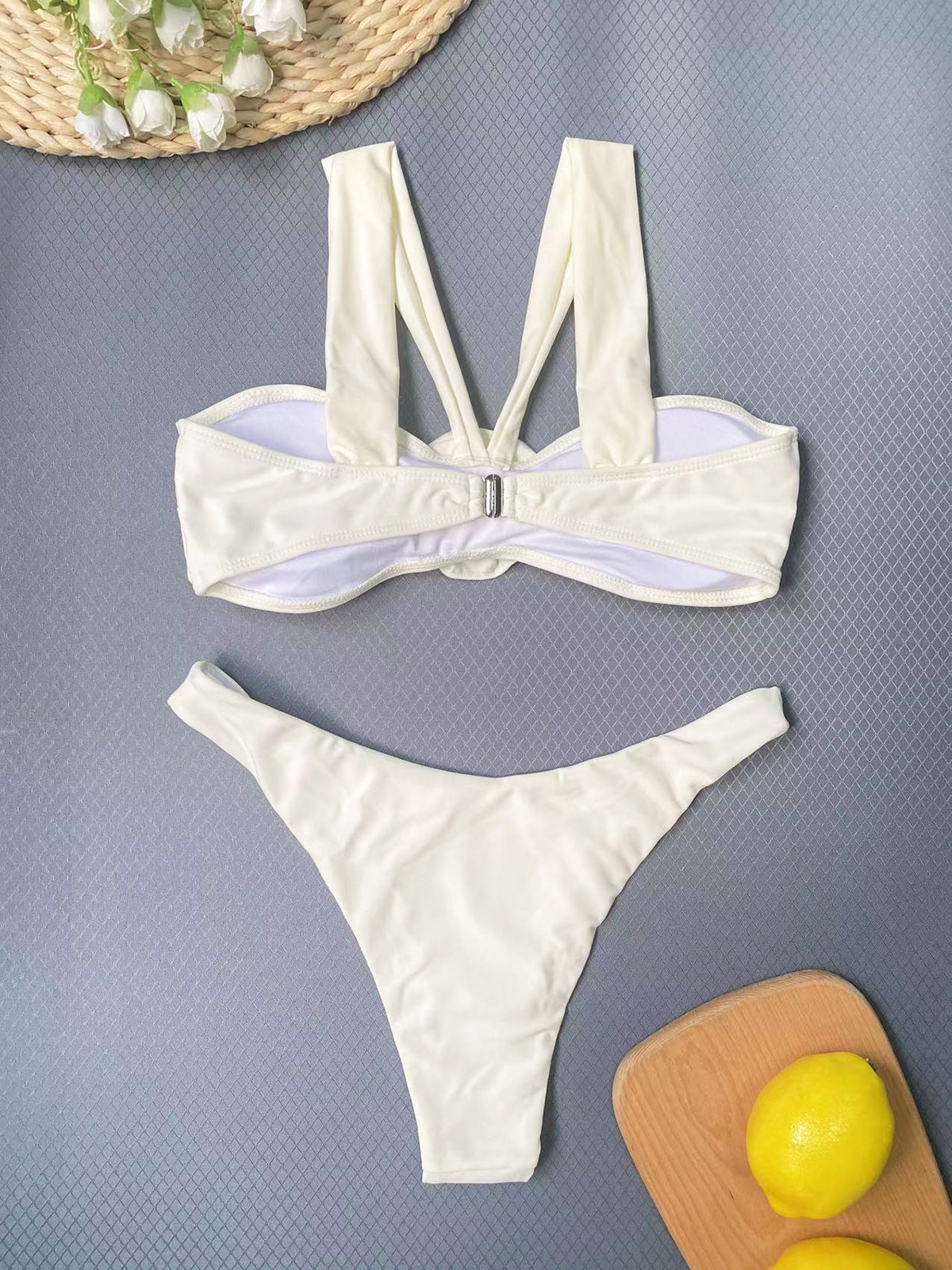 3D Flower Bikini Swimsuit and Skirt