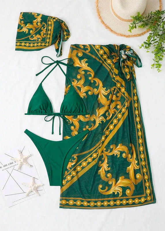 Beach Weekend Graphic Print Tie Swimsuit