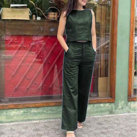 Stylish Sleeveless Casual 2-Piece Suit