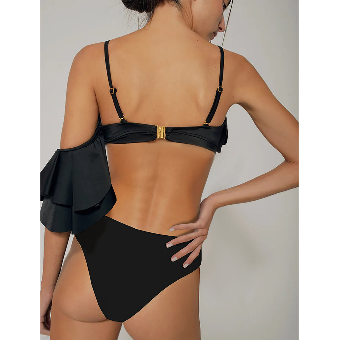 3D flower Ruffle Bikini Swimsuit