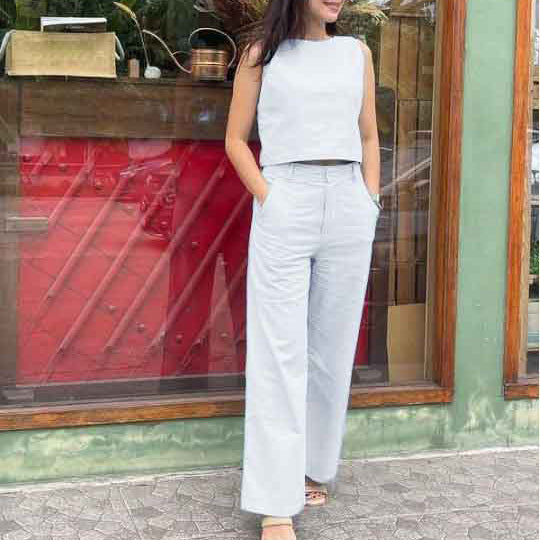 Stylish Sleeveless Casual 2-Piece Suit