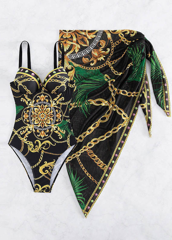 Beach Town Bound Chain Print Swimsuit