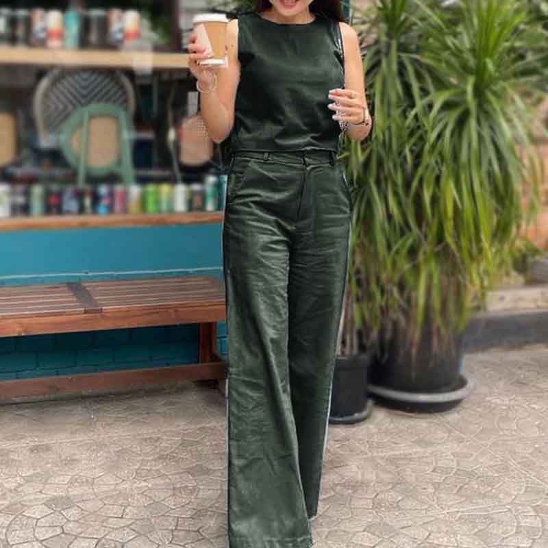 2023 New Fashion Sleeveless Casual 2-Piece Suit
