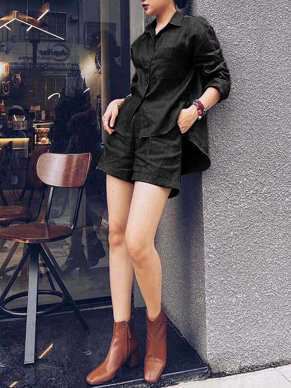 Summertime Retreat Button Front Pocket Two-Piece Set